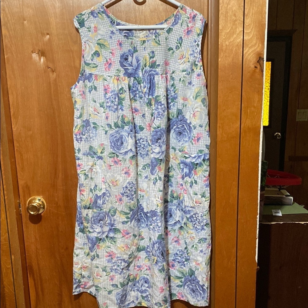 Vintage Women's Floral Pastel Midi Dress Summer